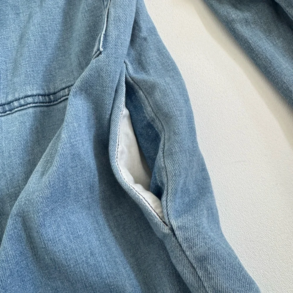 Universal Thread Denim Shirt Dress Button Front Long Sleeve Blue Size S